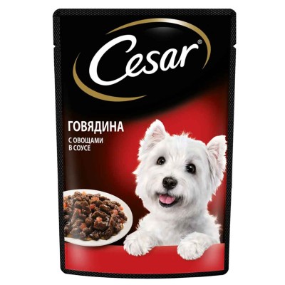 Корм для собак Cesar говядина с овощами 85гр пауч
