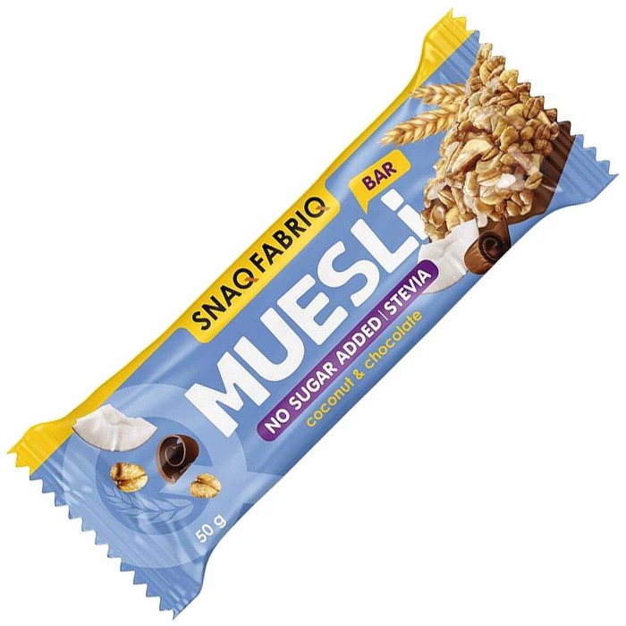 Батончик-мюсли Snaq Fabriq coconut-chokolate с молочным шоколадом 50гр м/у