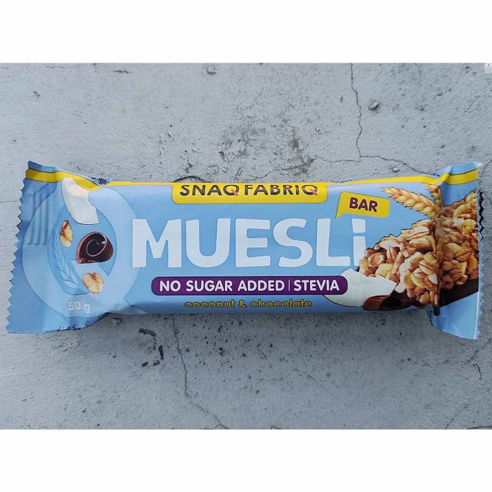 Батончик-мюсли Snaq Fabriq coconut-chokolate с молочным шоколадом 50гр м/у