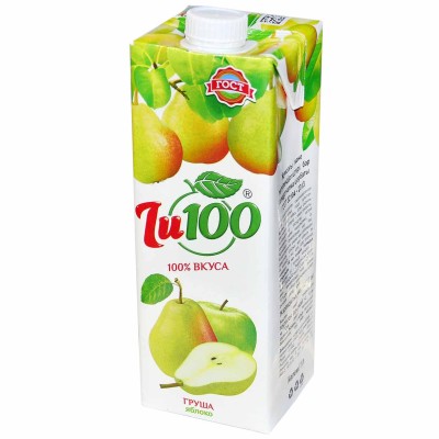 Нектар Zu100 грушево-яблочный с мякотью 1л т/п