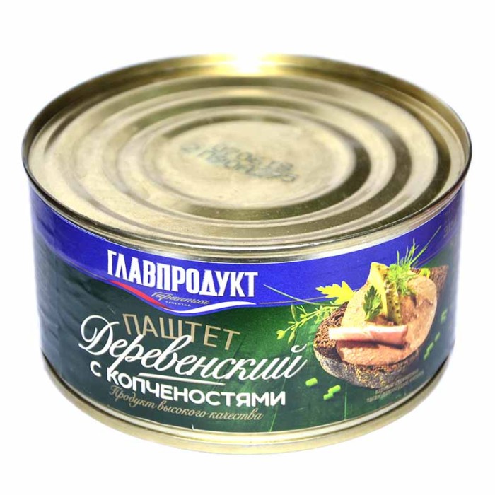 Паштет Главпродукт деликатесный с копченостями 315гр ж/б