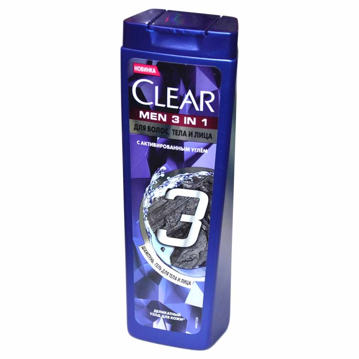 Шампунь для волос и тела Clear Men Vita ABE 3в1 380мл пэт