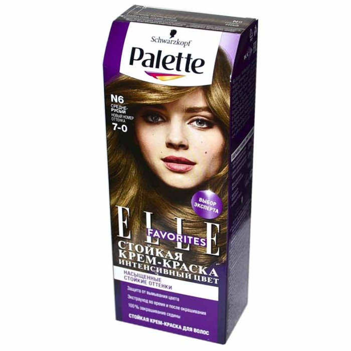 Краска для волос Palette N6 Средне-русый (New) 110мл к/у