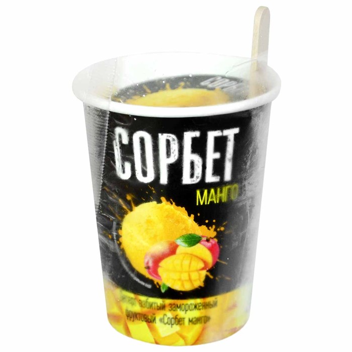 Десерт фруктовый Сорбет Манго взбитый 70гр стакан
