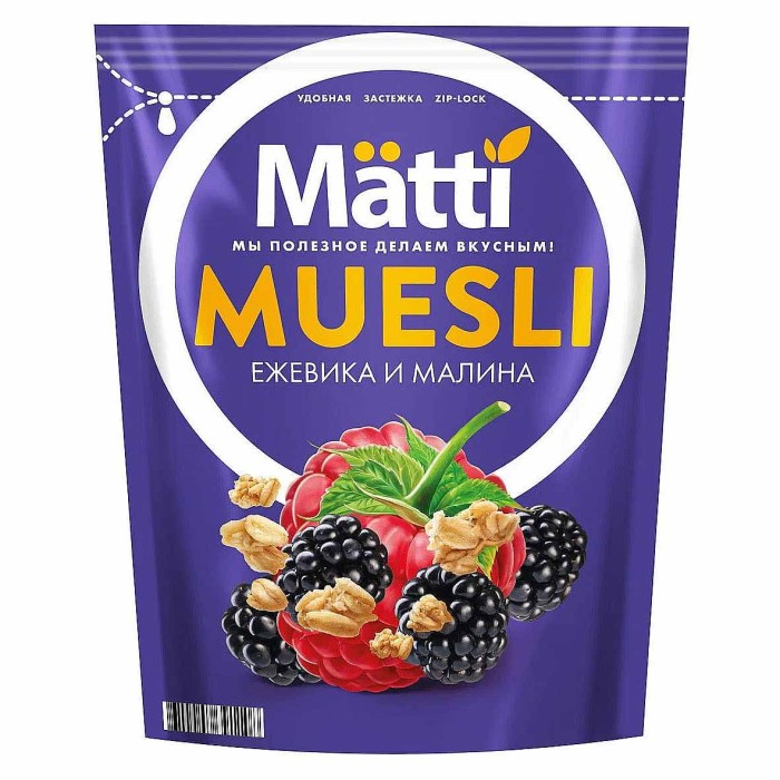 Мюсли Matti ежевика-малина 250гр м/у