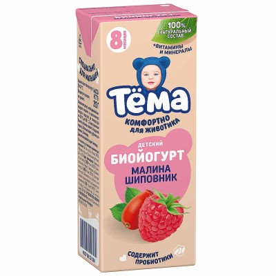 Биойогурт питьевой Тема шиповник-малина 2,8% с 8мес 210мл т/п
