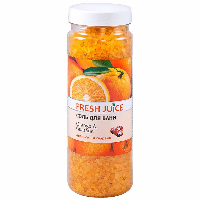 Соль для ванн Fresh Juice Апельсин и гуарана 700гр пэт