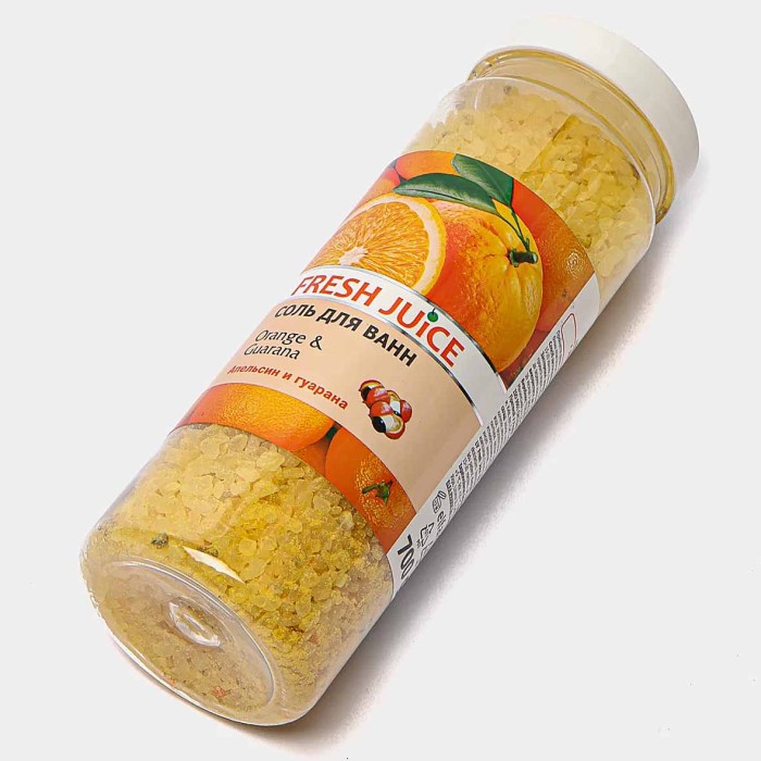 Соль для ванн Fresh Juice Апельсин и гуарана 700гр пэт