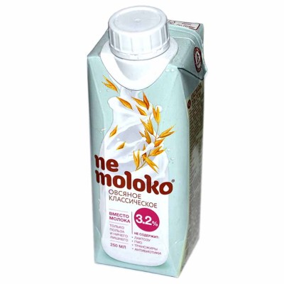 Напиток овсяный Nemoloko классический обогащенный кальцием и витамином В2 0,25л т/п