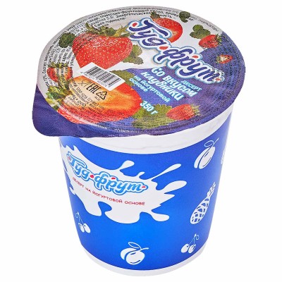 Йогурт Гуд-Фрут со вкусом клубники 12% 350гр стакан