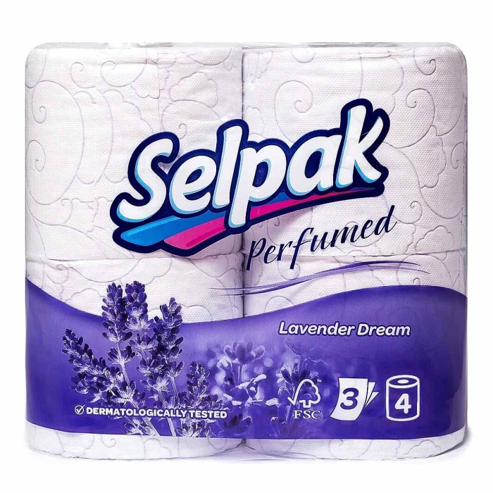 Бумага туалетная Selpak Лаванда 3сл 4рул м/у