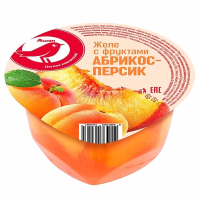 Желе Ашан абрикос-персик 150гр пэт