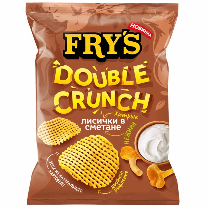 Чипсы Fry's вкус хитрые лисички в нежной сметане 130гр м/у