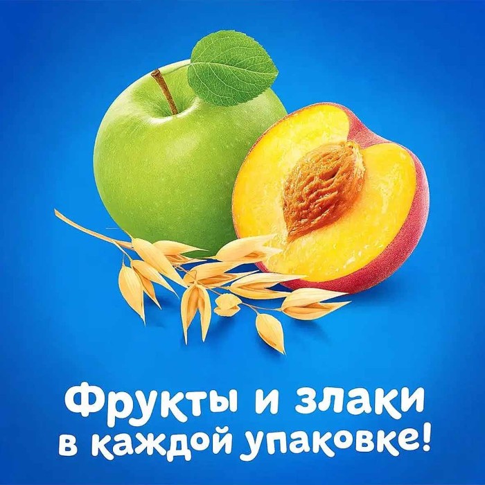 Пюре Агуша яблоко-персик-овсянка с 6мес 90гр пауч