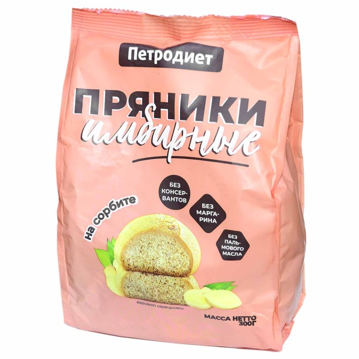 Пряники Петродиет имбирные на сорбите 300гр м/у