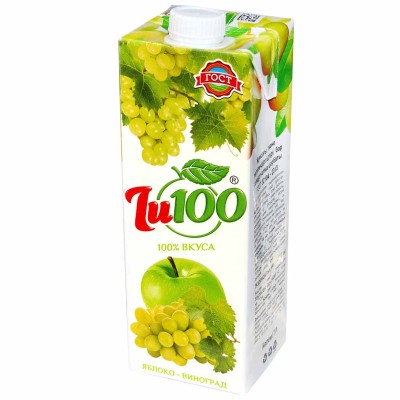 Нектар Zu100 яблочно-виноградный осветленный 1л т/п