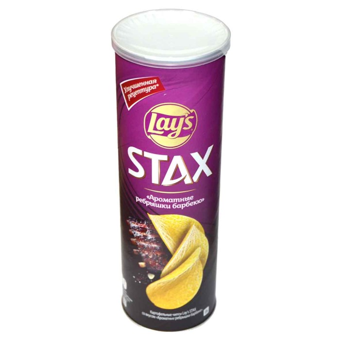 Чипсы Lay’s Stax вкус ароматные ребра барбекю 140гр туба