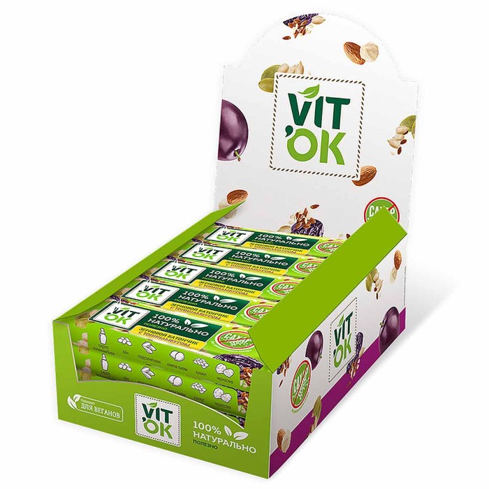 Конфета-батончик VITok неглаз с топинамбуром 30гр м/у