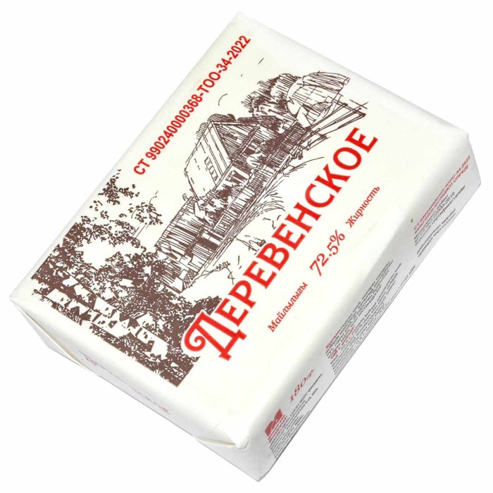 Масло Деревенское 72,5% 180гр м/у