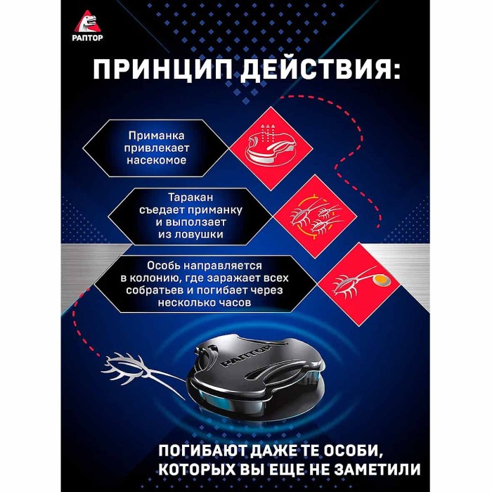 Ловушка Раптор от тараканов 6шт NEW к/у