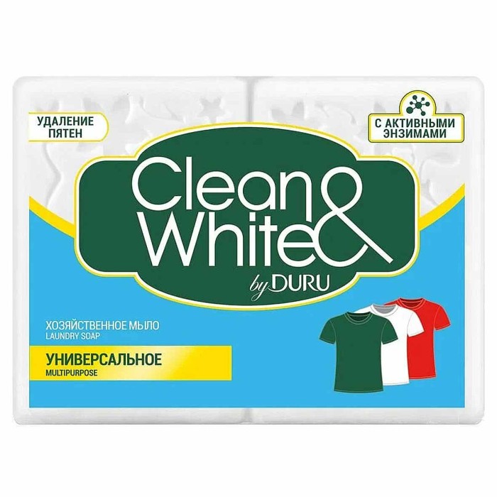 Мыло Duru Clean white хозяйственное универсальное 2*120гр м/у