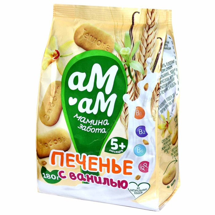 Печенье Ам-Ам с ванилью с 5 мес 180гр м/у