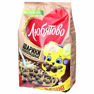 Завтрак готовый Любятово шарики шоколадные 500гр м/у