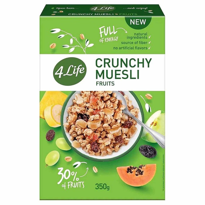 Мюсли 4Life Хрустящие с фруктами 350гр к/у