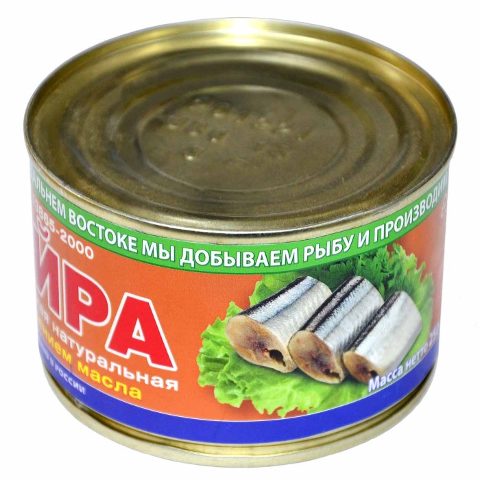 Сайра Примрыбснаб натуральная с добавлением масла 250гр ж/б