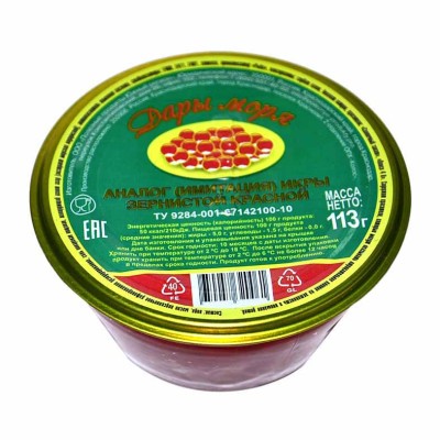 Икра Дары моря имитированная красная 113гр ст/б