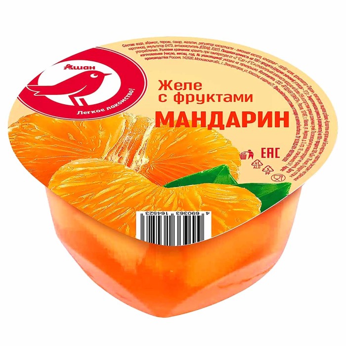 Желе Ашан мандарин 150гр пэт