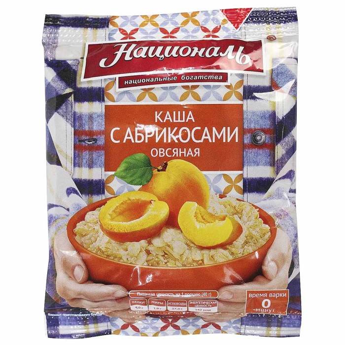 Каша овсяная Националь с абрикосом 40гр м/у