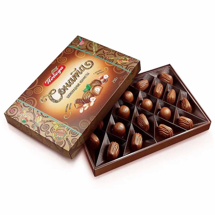 Конфеты Победа Соната с лесныи орехом и кремом 250гр к/у