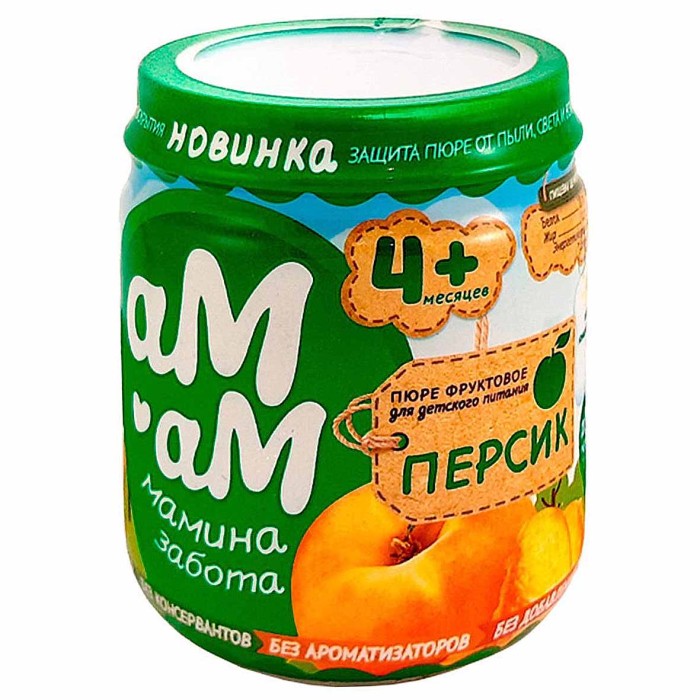 Пюре Ам-ам из персиков с 4мес 90гр ст/б