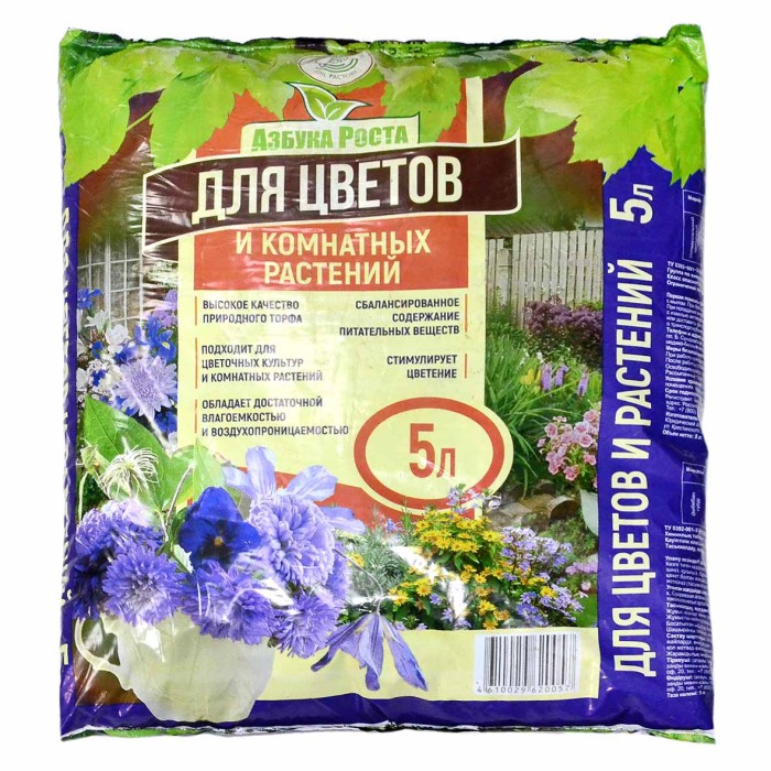 Почвогрунт Азбука роста для цветов 5л м/у