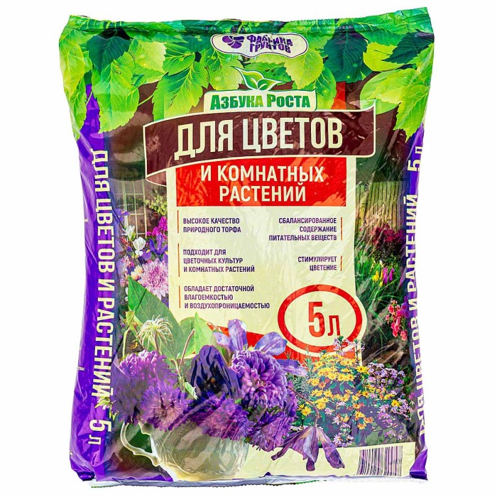 Почвогрунт Азбука роста для цветов 5л м/у