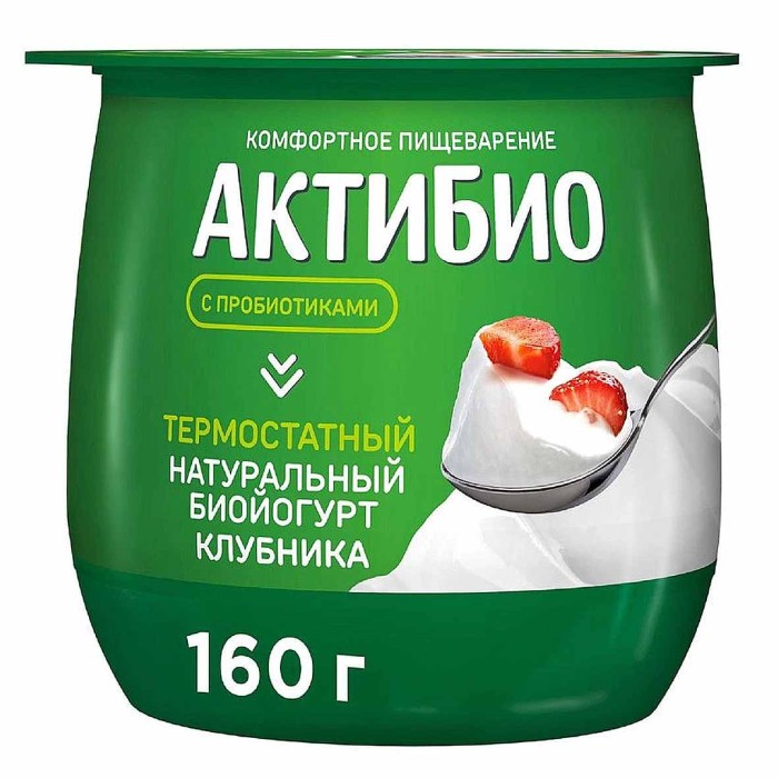 Биойогурт Актибио клубника 1,7%160гр пэт
