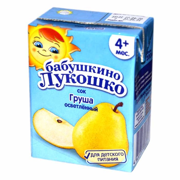 Сок Бабушкино Лукошко груша освет с 4мес 200мл т/п