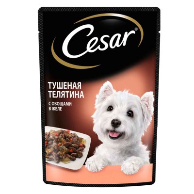 Корм для собак Cesar тушеная телят с овощами 85гр пауч