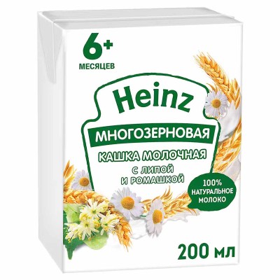 Каша Heinz многозерновая липа-ромашка с 6мес 200мл т/п