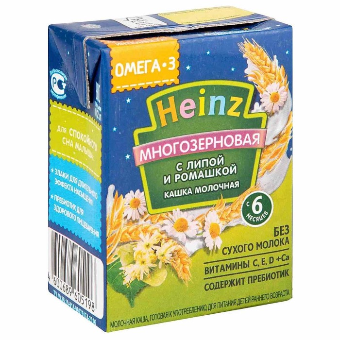 Каша Heinz многозерновая липа-ромашка с 6мес 200мл т/п