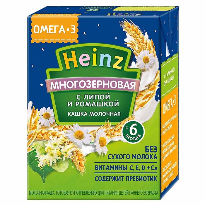Каша Heinz многозерновая липа-ромашка с 6мес 200мл т/п