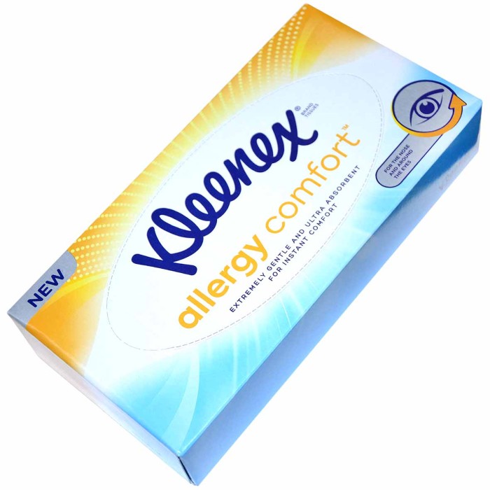 Салфетки бумажные Kleenex Box Allergy Comfort 56шт к/у