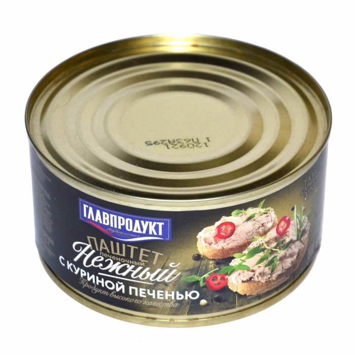 Паштет Главпродукт нежный из куриной печью 315гр ж/б