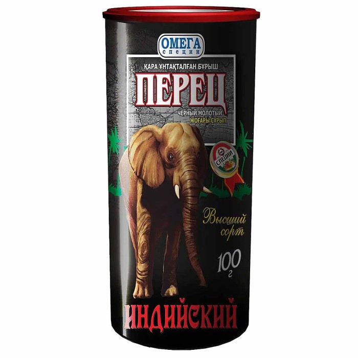 Перец черный Омега Индийский молотый 100гр туба