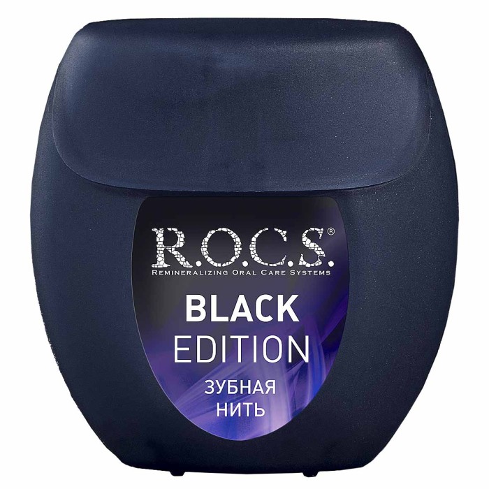 Нить зубная R.O.C.S. Black Edition расширяющаяся 40м