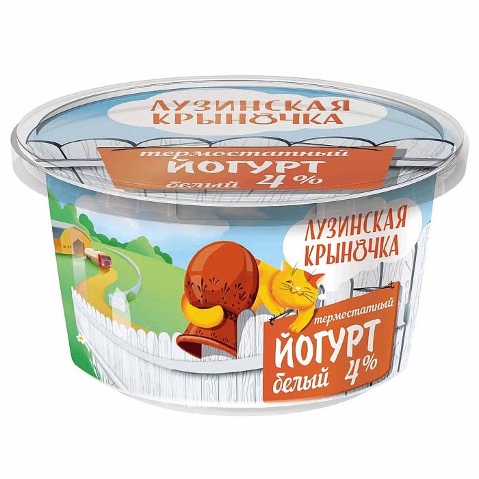 Йогурт Лузинская крыночка термостатный 4% 200гр пэт