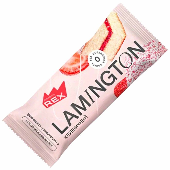 Пирожное протеиновое ProteinRex Lamington Клубничный 50гр м/у