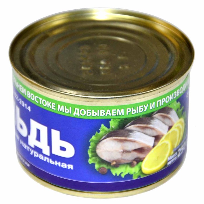 Сельдь Примрыбснаб натуральная 250гр ж/б