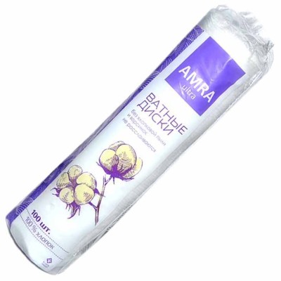 Диски ватные Amra косметические 100шт м/у
